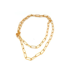 Load image into Gallery viewer, 18K Yellow Gold Necklace Chain Paperclip Size 18 inches - Rafant
