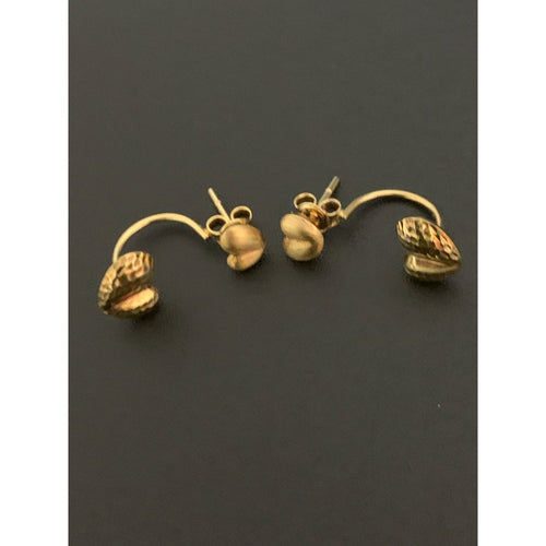 18K Gold Earrings Hearts 2.80 grams - Rafant