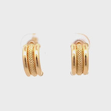 Load and play video in Gallery viewer, 18K Yellow Gold Earrings Stud Post

