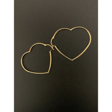 Load image into Gallery viewer, 18K Gold Earrings Hoops Loops Heart 3.49 grams - Rafant

