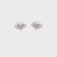 Load and play video in Gallery viewer, 18K White Gold Earrings Stud Heart 1.12 grams
