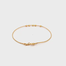 Load and play video in Gallery viewer, 18K Yellow Gold Bracelet Soft Bangle Beads Size 6.75 inches
