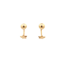 Load image into Gallery viewer, 18K Yellow Gold Earrings Screw Type Ball Star 1.35 grams - Rafant
