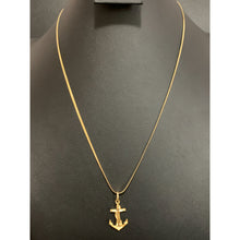 Load image into Gallery viewer, 18k Gold Necklace Chain 19.50&quot; with Cross Anchor Pendant - Rafant
