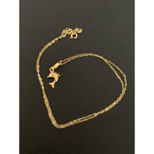 Load image into Gallery viewer, 18k Gold Necklace Cable Link Chain 15.75&quot; with Dolphin Pendant - Rafant
