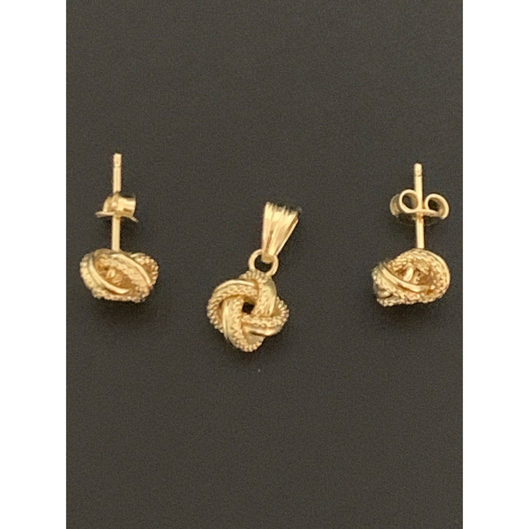 18K Gold Earrings and Pendants Knot Set - Rafant