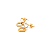 Load image into Gallery viewer, 18K Gold Earrings Heart Post 0.96 grams Small - Rafant
