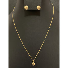 Load image into Gallery viewer, 18K Gold Necklace Chain 17.75 inches Round Circle Pendant with Earrings Set 1.81 grams - Rafant
