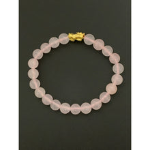 Load image into Gallery viewer, 24K Gold Piyao Pixiu Lucky Charm Bracelet Rose Quartz Gemstones - Rafant
