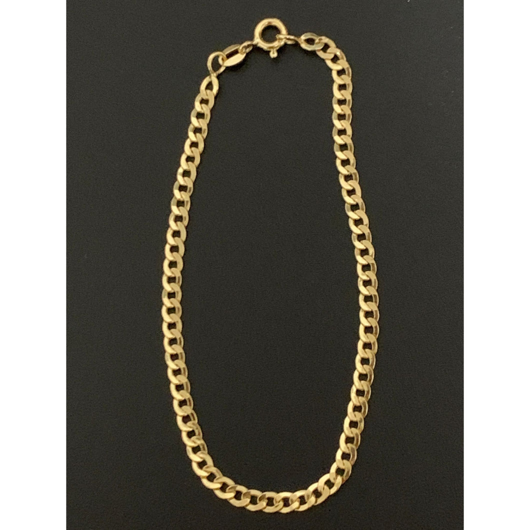 18K Gold Bracelet Curb Link Size 7.5 inches 2.57 grams - Rafant