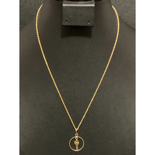 Load image into Gallery viewer, 18K Gold Necklace Chain 18&quot; With Circle Round Key Pendant 2.26 grams - Rafant
