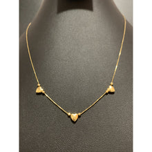 Load image into Gallery viewer, 18K Gold Necklace 18 inches with Heart Charms 1.81 grams - Rafant
