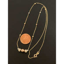 Load image into Gallery viewer, 18K Gold Necklace Balls Beads Russian Stones Tricolor 3.31 grams Size 16.75 inches - Rafant
