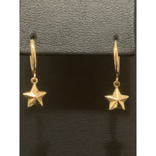 Load image into Gallery viewer, 18K Gold Earrings Hoops Star Charm 1.22 grams Small - Rafant

