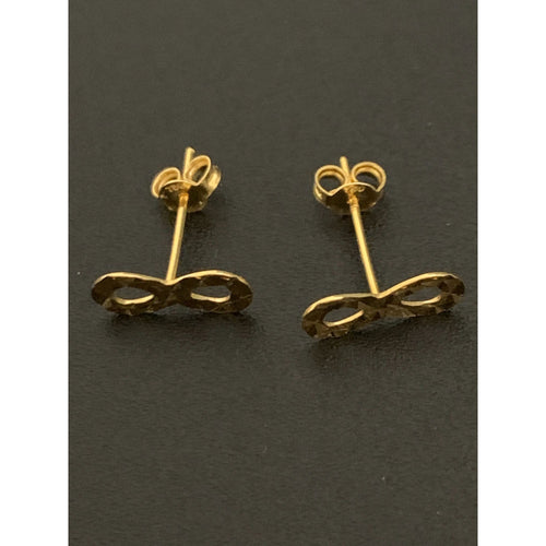 18K Gold Earrings Stud Infinity Very Tiny 0.44 grams - Rafant