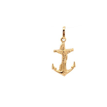 Load image into Gallery viewer, 18K Yellow Gold Pendant Anchor  Religious Jesus Christ Cross - Rafant
