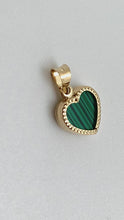 Load and play video in Gallery viewer, 18K Saudi Gold Heart Pendant with Green Malachite
