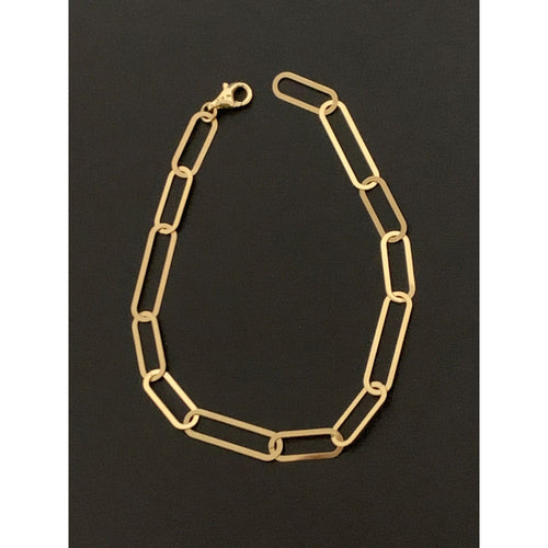 18K Gold Bracelet Paperclip 2.39 grams 7.5 inches - Rafant