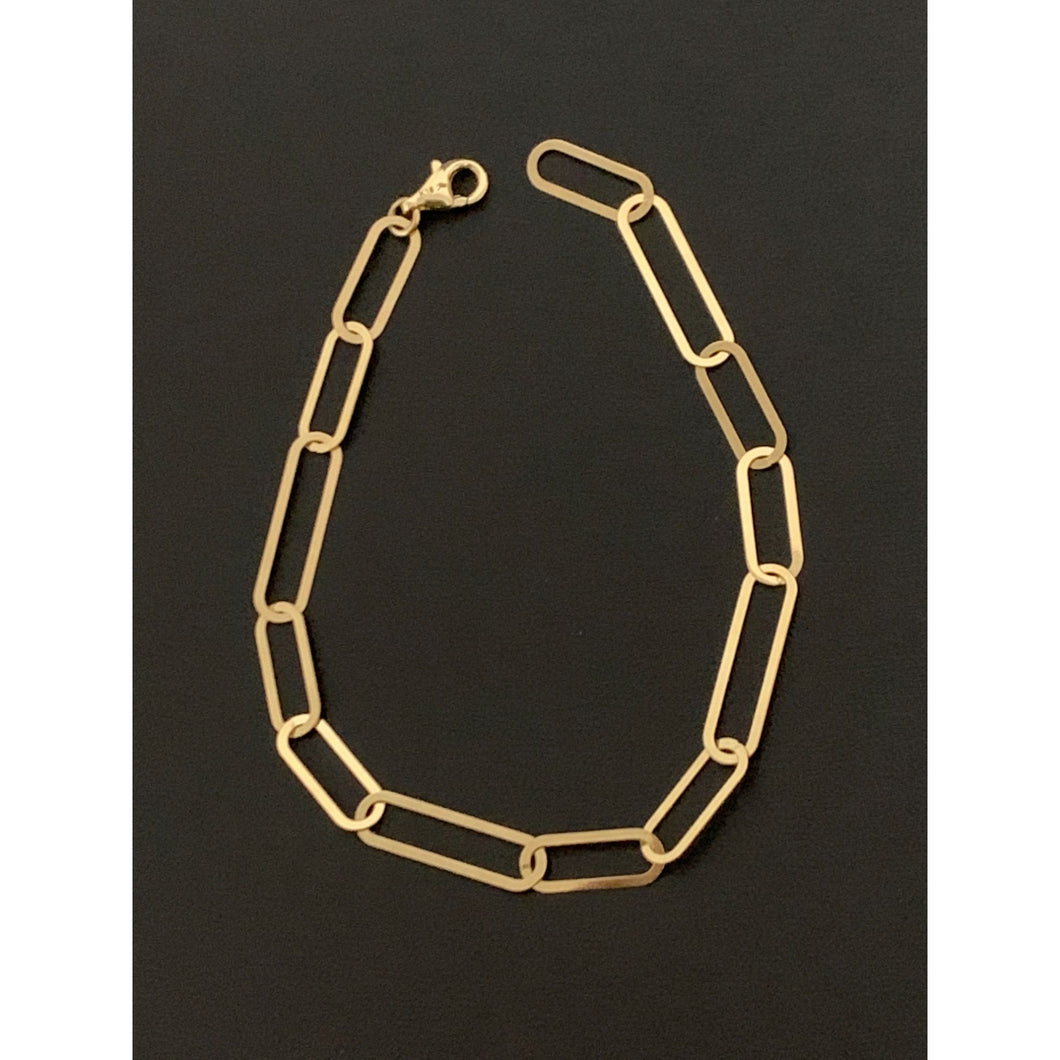 18K Gold Bracelet Paperclip 2.39 grams 7.5 inches - Rafant