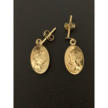 Load image into Gallery viewer, 18K Gold Earrings Post Dangle Woman Lady 1.17 grams - Rafant
