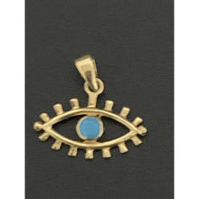 Load image into Gallery viewer, 18K Gold Pendant Evil Eye Turquoise 0.65 grams - Rafant
