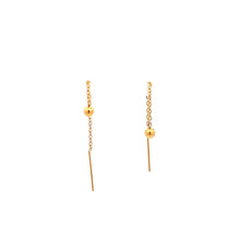 Load image into Gallery viewer, 18K Yellow Gold Earrings Threaders Balls Very Tiny 0.26 grams - Rafant
