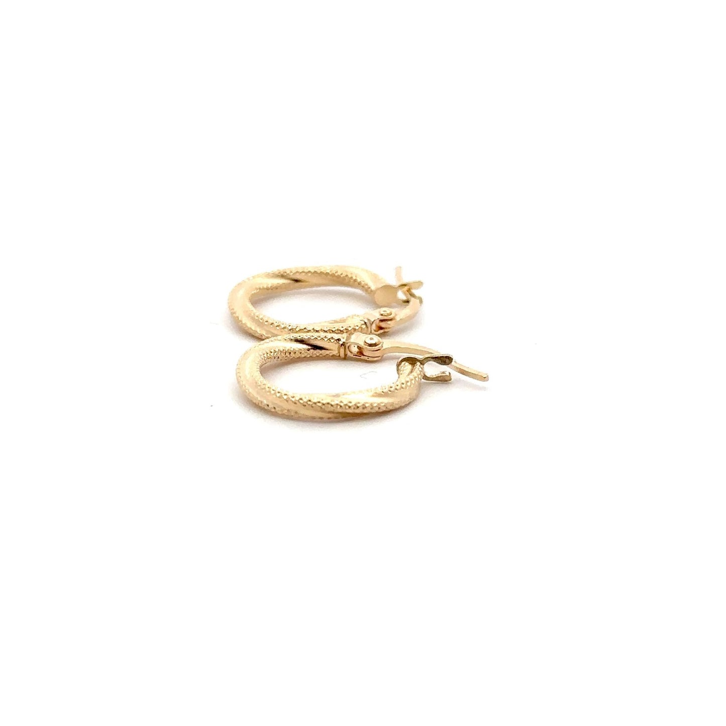 18K Yellow Gold Earrings Hoops Small 0.84 grams - Rafant