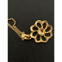 Load image into Gallery viewer, 18K Gold Necklace Chain 17.75 inches with Flower Pendant  1.65 grams - Rafant
