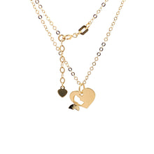 Load image into Gallery viewer, 18K Yellow Gold Necklace Chain 17 inches Pendant Heart plus 0.75 inches Extension - Rafant
