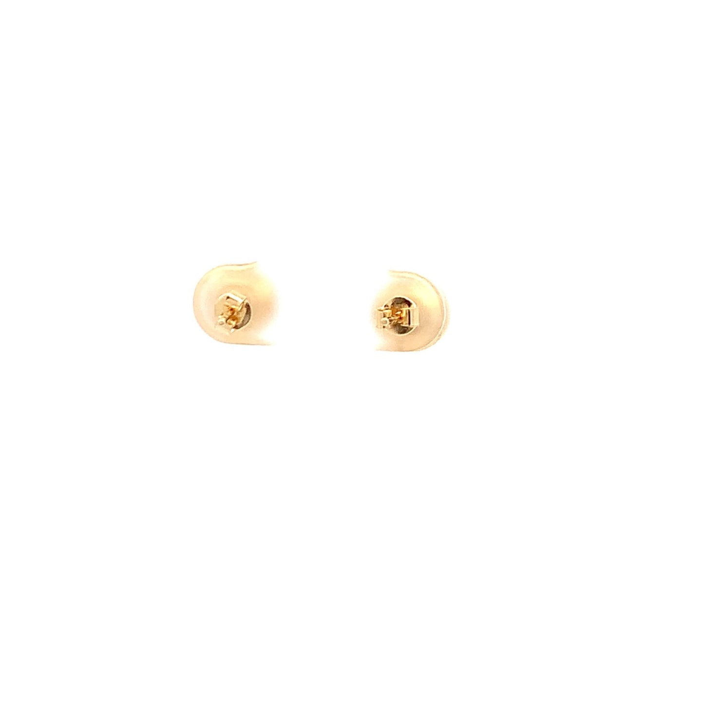 18K Yellow Gold Earrings Stud Ball Polished 1.33 grams - Rafant