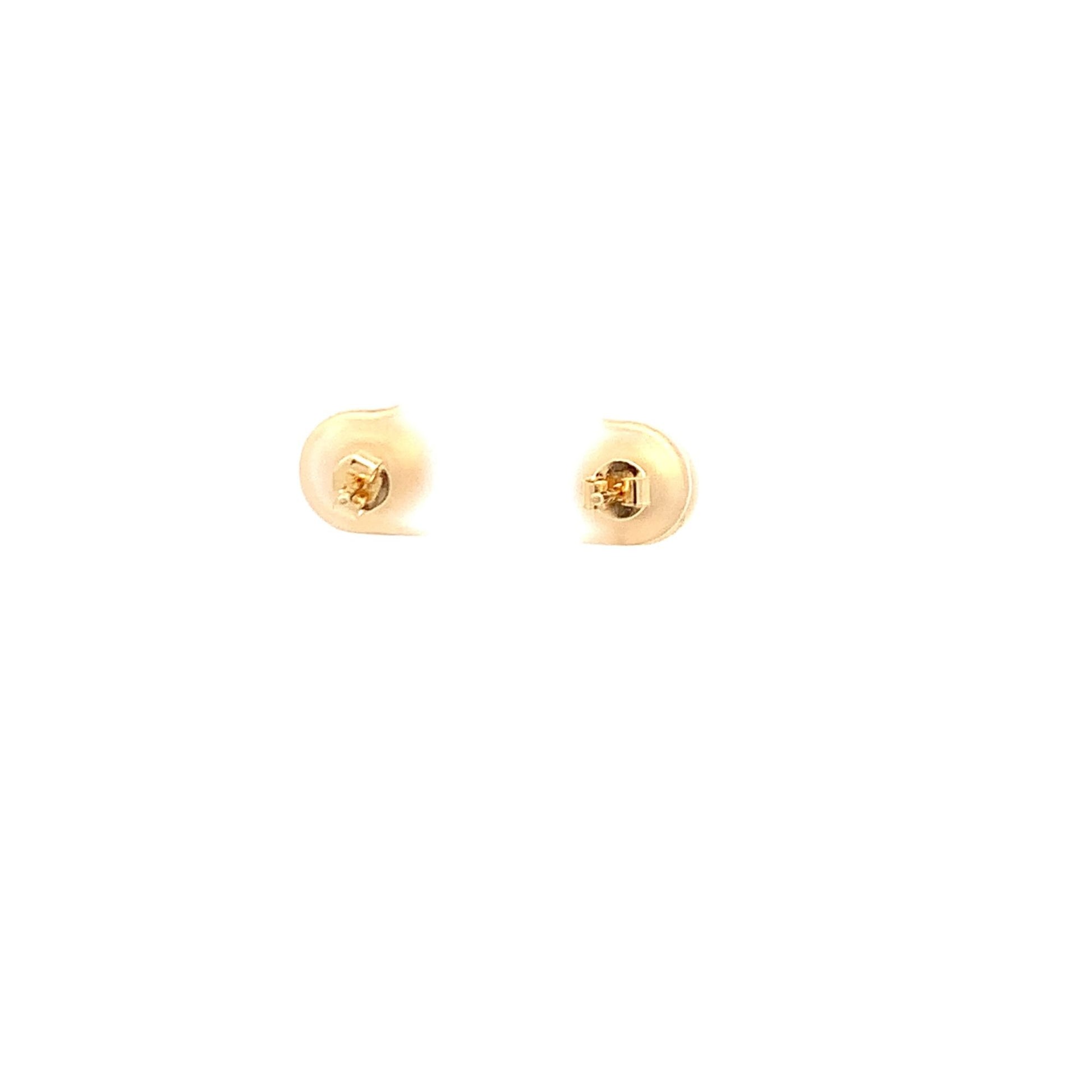 18K Yellow Gold Earrings Stud Ball Polished 1.33 grams - Rafant