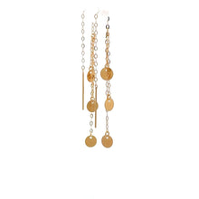 Load image into Gallery viewer, 18K Gold Earrings Threader Discs 0.34 grams Very Tiny - Rafant
