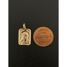 Load image into Gallery viewer, 18K Gold Pendant Square Woman Lady 2.65 grams with Defects  Back Has Scratches - Rafant
