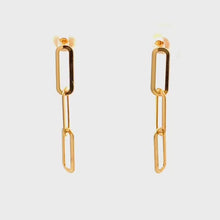 Load and play video in Gallery viewer, 18K Yellow Gold Earrings Paperclips Dainty
