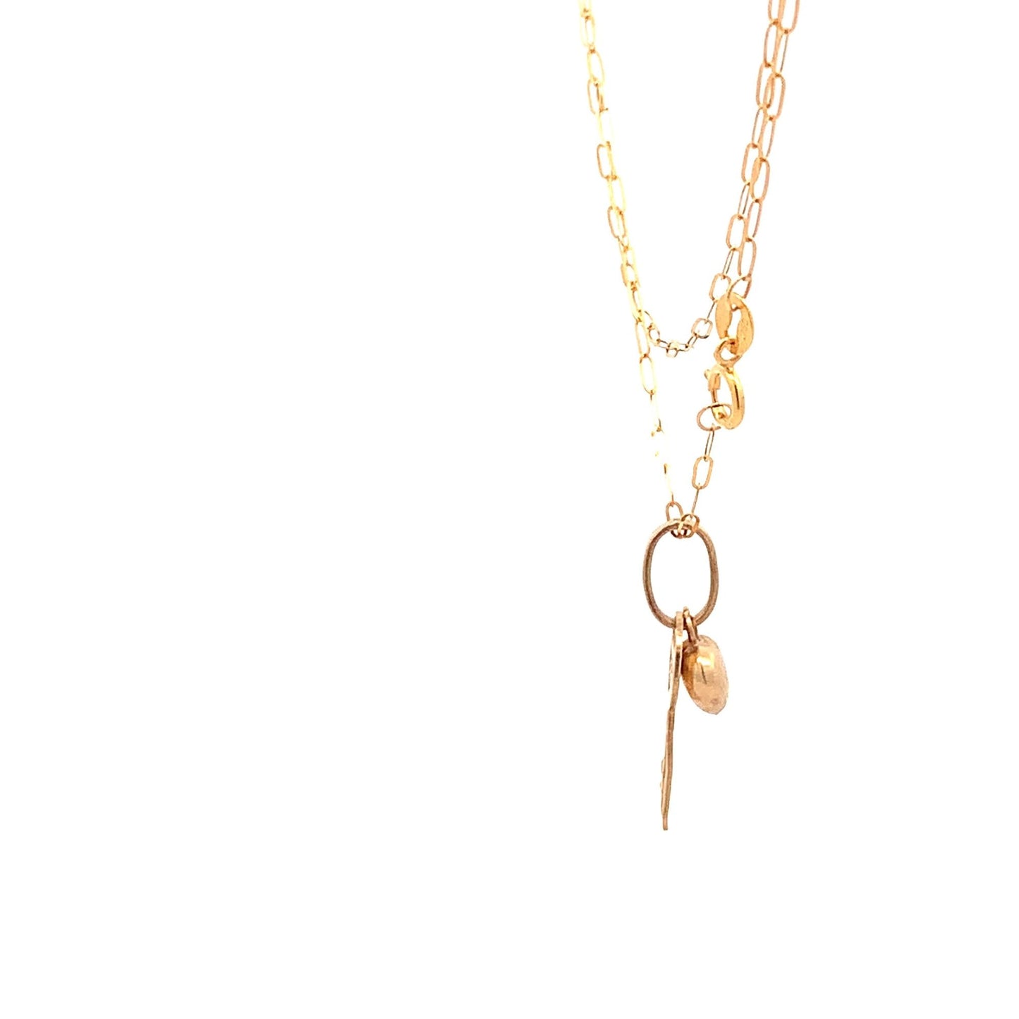 18K Yellow Gold Necklace Chain 18 inches Heart Pendant 1.53 grams - Rafant