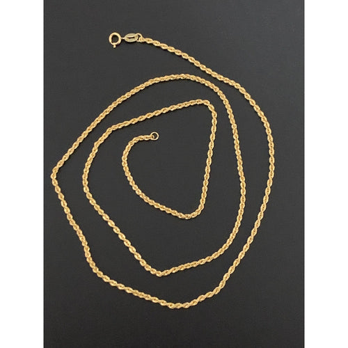 18K Gold Necklace Chain Rope 24 inches 2.50 grams - Rafant