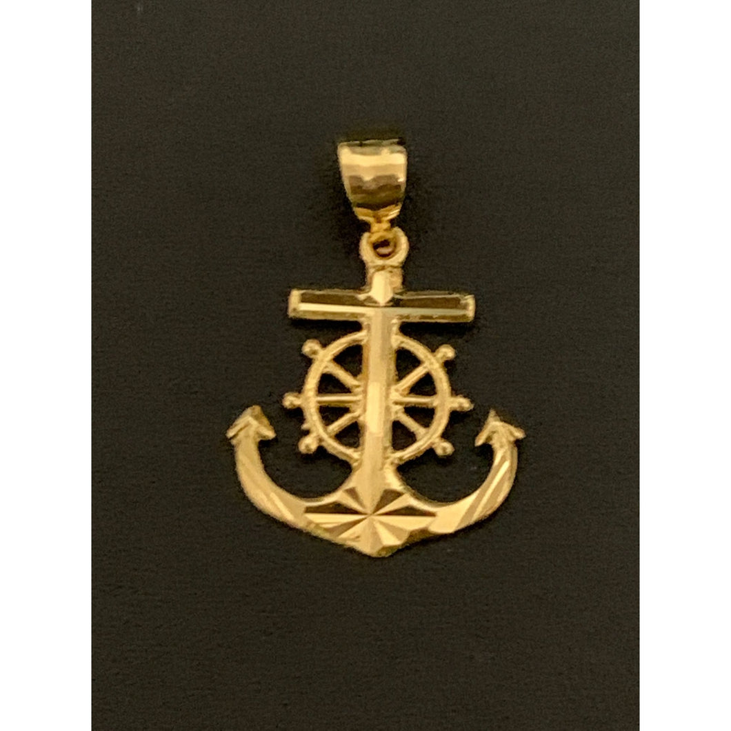 18K Gold Pendant Anchor Wheel 1.10 grams - Rafant