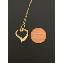 Load image into Gallery viewer, 18K Saudi Gold Necklace Box Chain Open Heart Pendant - Rafant

