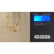 Load image into Gallery viewer, 18K Saudi Gold Necklace Box Chain Open Heart Pendant - Rafant
