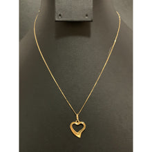 Load image into Gallery viewer, 18K Saudi Gold Necklace Box Chain Open Heart Pendant - Rafant
