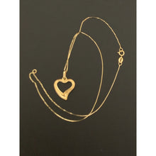 Load image into Gallery viewer, 18K Saudi Gold Necklace Box Chain Open Heart Pendant - Rafant
