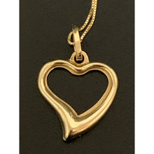 Load image into Gallery viewer, 18K Saudi Gold Necklace Box Chain Open Heart Pendant - Rafant
