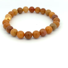 Load image into Gallery viewer, 24K Gold Money Bag Lucky Charm Bracelet Gemstones Natural Golden Jade 8mm - Rafant
