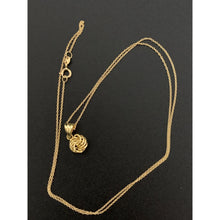 Load image into Gallery viewer, 18K Gold Necklace Chain Cable Link 17.50&quot; with Knot Pendant 1.24 grams - Rafant
