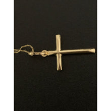 Load image into Gallery viewer, 18K Gold Necklace Curb Chain 17.50&quot; with Cross Pendant 1.73 grams - Rafant
