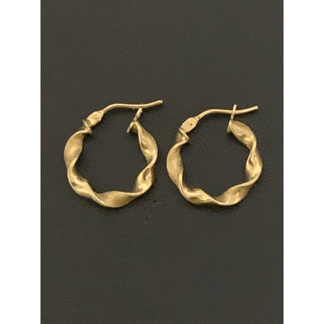 18K Gold Earrings Hoops Loops Spiral - Rafant