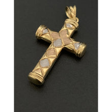 Load image into Gallery viewer, 18K Gold Pendant Cross Tricolor White Yellow Rose Gold 1.59 grams - Rafant
