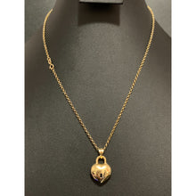 Load image into Gallery viewer, 18K Gold Necklace Rolo Chain 17.5 inches Puffed Heart Pendant 3.07 grams - Rafant
