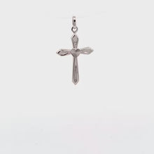 Load and play video in Gallery viewer, 18K White Gold Pendant Cross Religious Small 0.88 grams with Defects
