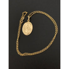 Load image into Gallery viewer, 18K Gold Necklace Chain 17.75 inches with Mother Mary Pendant 2.62 grams - Rafant
